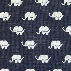 Tissu Jacquard Big Knit - Éléphant Marine