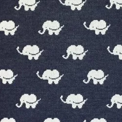Big Knit Jacquard Stoff - Elefant Marine