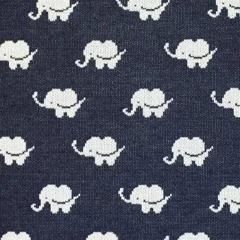 Big Knit Jacquard Fabric - Elephant Navy