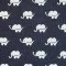 Big Knit Jacquard Stof - Elefant Navy - (Dekorationsstoffer)