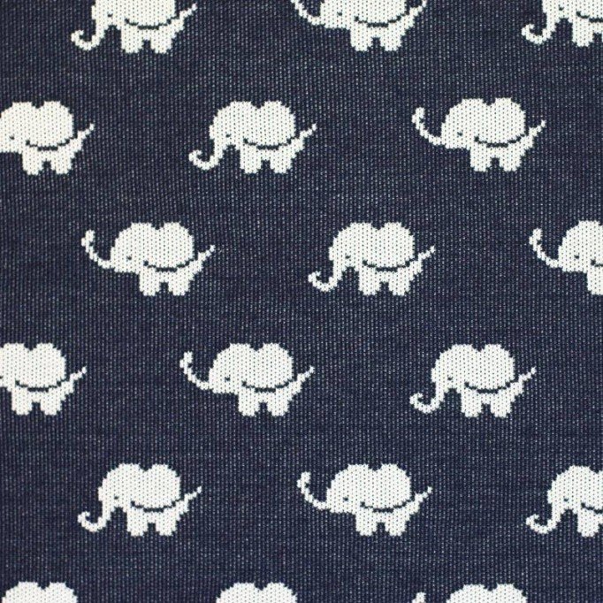 Tessuto A Maglia Jacquard Grande - Elefante Marina - (Deco Tessuti)