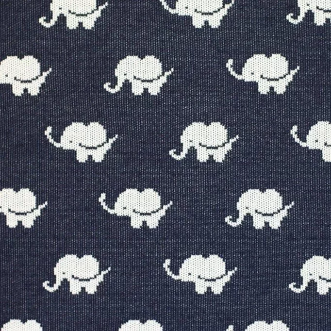Big Knit Jacquard Stof - Olifant Marine - (Decoratiestoffen)