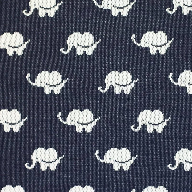 Big Knit Jacquard Stof - Olifant Marine