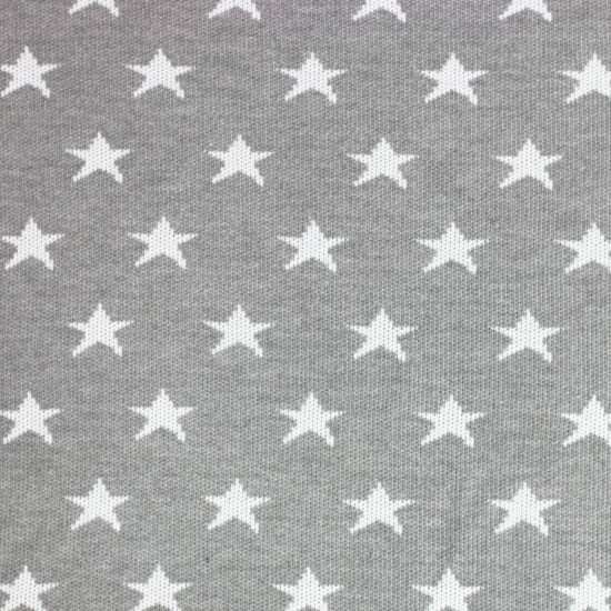 Big Knit Jacquard Fabric - Stars Grey Big Knit Jacquard Fabric - Stars Grey