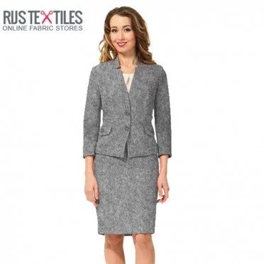 Tissu Laine Bouillie Gris Clair Mêlée  - (Tissu Laine Bouillie)
