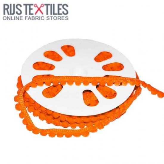 Ruban Galon Pompons 4mm Orange Ruban Galon Pompons 4mm Orange