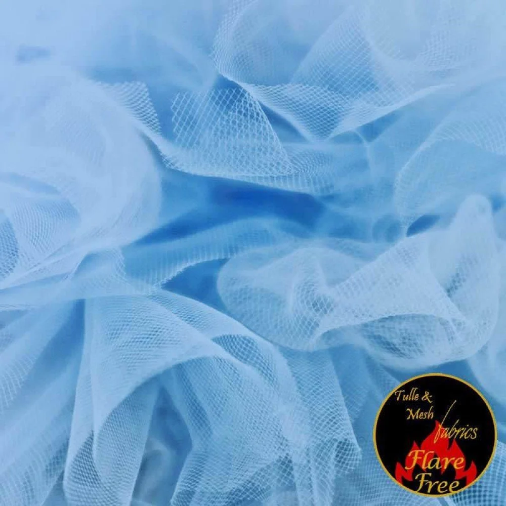 Nuziale Tessuto Tulle Blu Chiaro (Powder) 300CM Largo