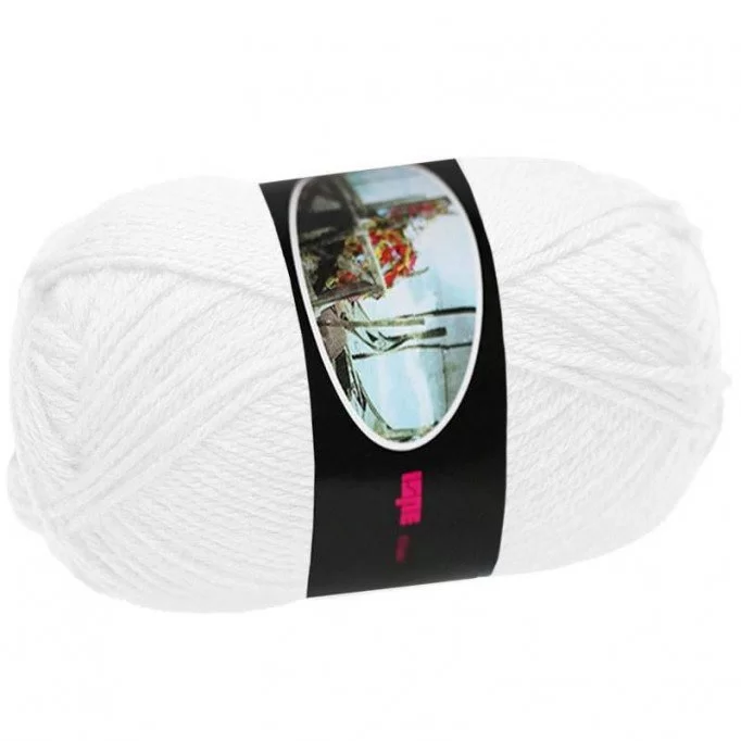 Knitting Wool ISPE Needle Size 4 White - (Wool Knitting Yarn Needle Size 4)