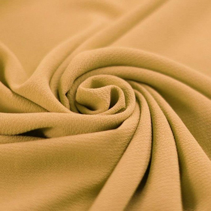 Tissu Bulle De Mousseline Stretch Moutarde - (Tissus De Mode)
