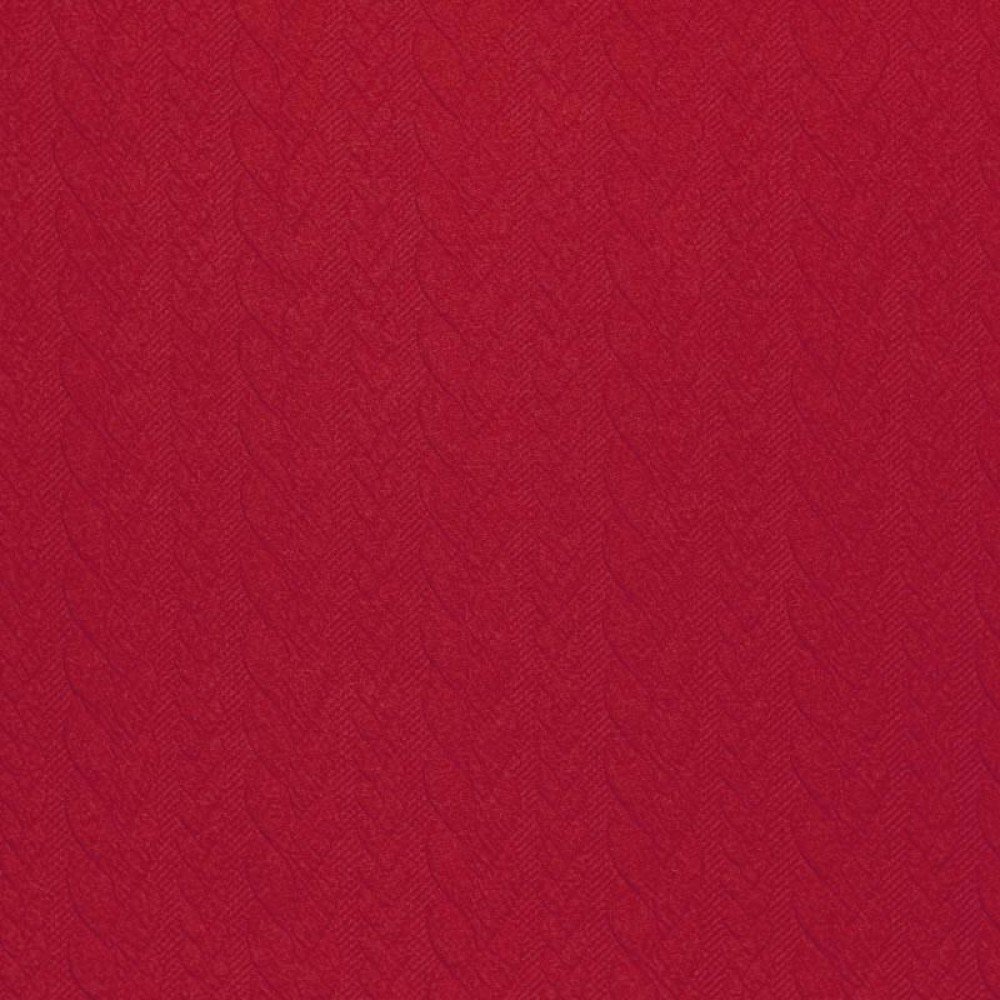 Tessuto In Maglia Motivo a Treccia Rosso Scuro Tessuto In Maglia Motivo a Treccia Rosso Scuro - (Tessuti Moda)