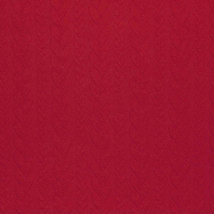 Cable Knit Jacquard Fabric Dark Red - (Fashion Fabrics)