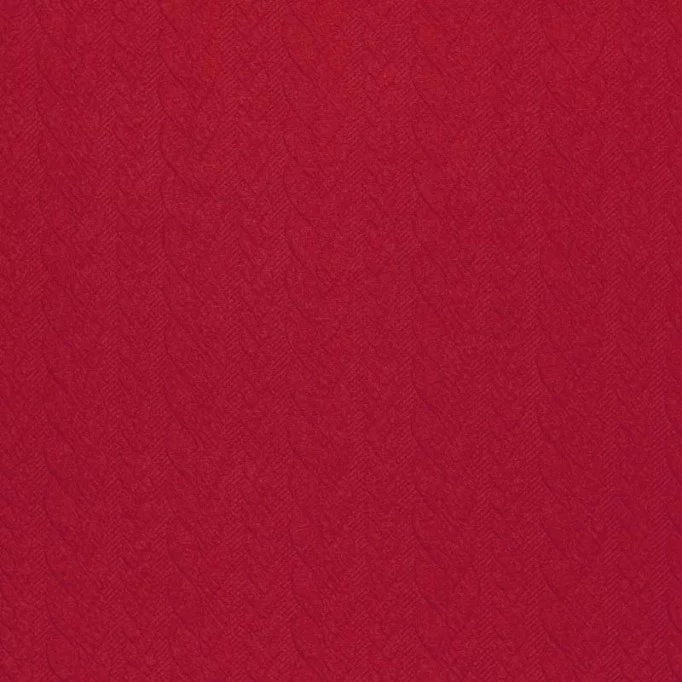 Jacquard Strickstoff Zopfmuster Dunkelrot - (Modestoffe)