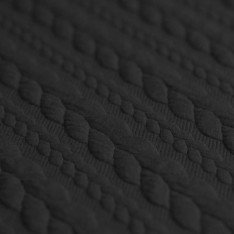 Cable Knit Jacquard Fabric Black