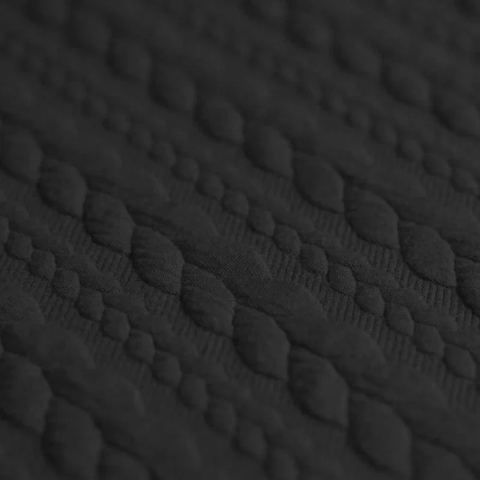 Tessuto In Maglia Motivo a Treccia Nero - (Tessuti Moda)