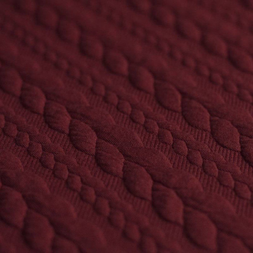 Cable Knit Jacquard Fabric Bordeaux