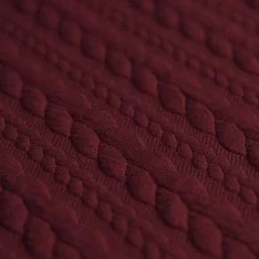 Cable Knit Jacquard Fabric Bordeaux