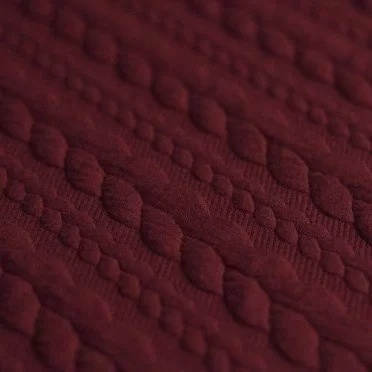 Jacquard Strickstoff Zopfmuster Bordeaux - (Modestoffe)