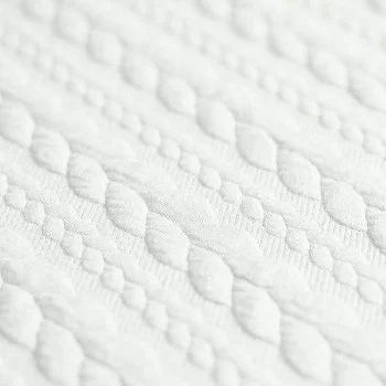 Gebreide Kabel Jacquard Stof Ecru