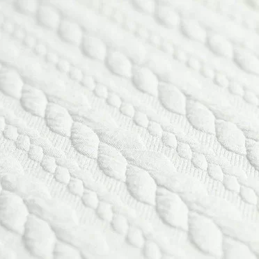 Tessuto In Maglia Motivo a Treccia Ecru - (Tessuti Moda)