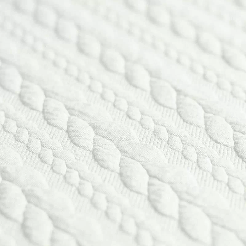 Gebreide Kabel Jacquard Stof Ecru
