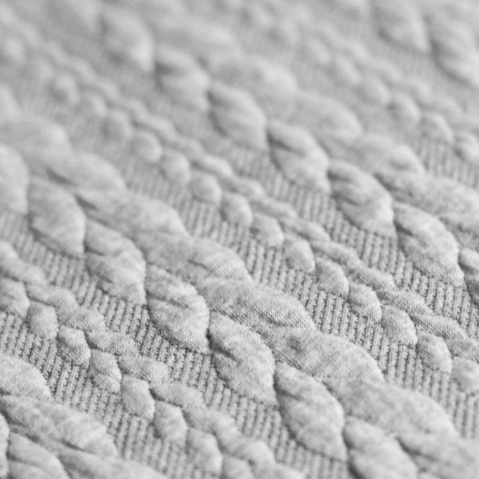 Tessuto In Maglia Motivo a Treccia Grigio Chiaro - (Tessuto In Maglia Motivo a Treccia)