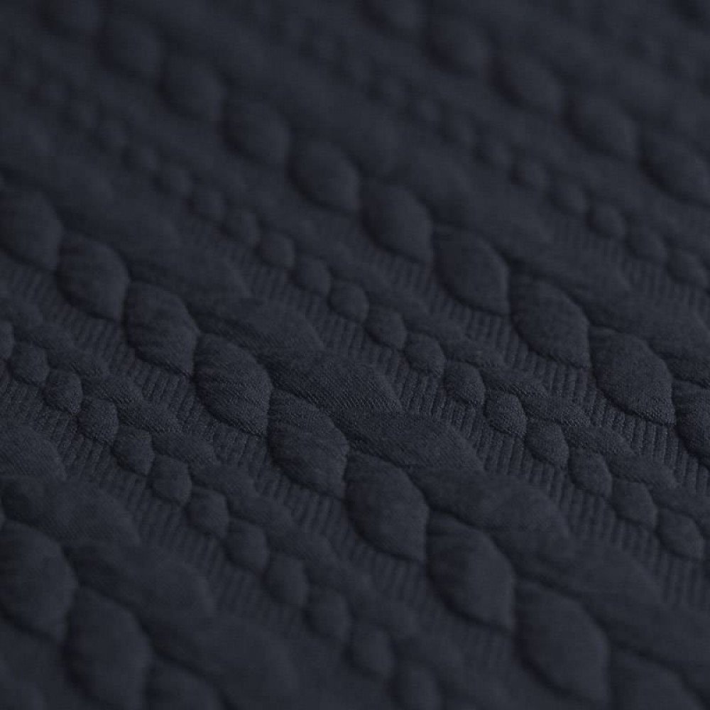 Cable Knit Jacquard Fabric Navy