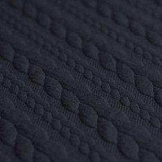 Cable Knit Jacquard Fabric Navy