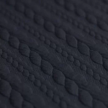Gebreide Kabel Jacquard Stof Marine