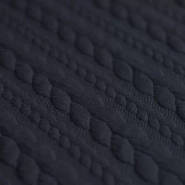Strikstof Flettet Mønster Navy - (Fashion Stoffer)