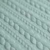 Tessuto In Maglia Motivo a Treccia Verde Mare