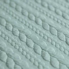 Cable Knit Jacquard Fabric Sea Green