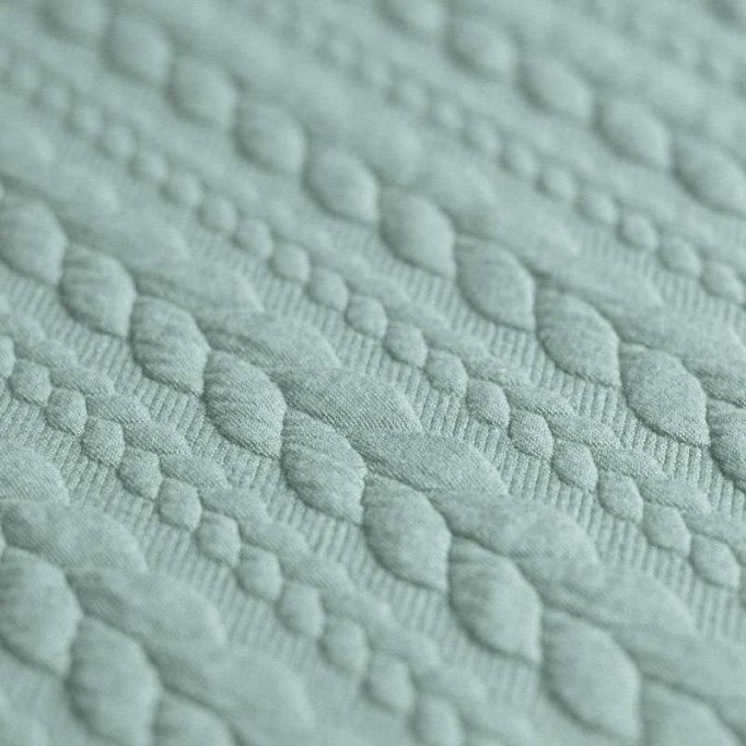 Gebreide Kabel Jacquard Stof Zeegroen - (Mode Stoffen)