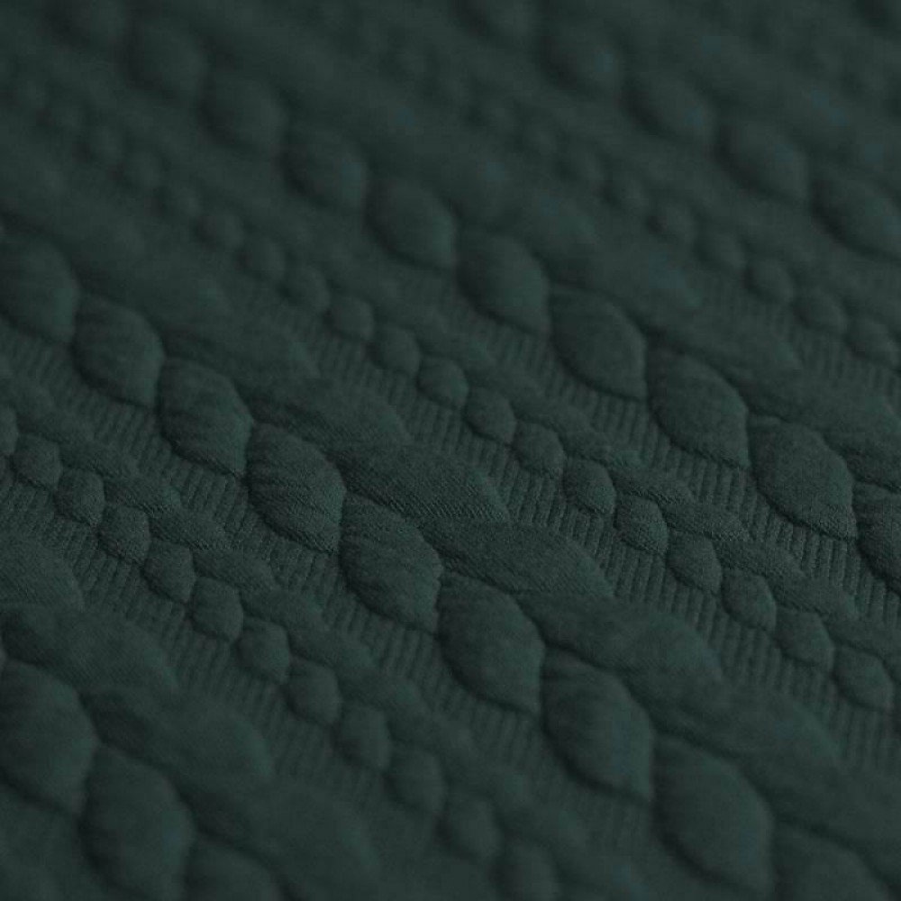 Cable Knit Jacquard Fabric Dark Green