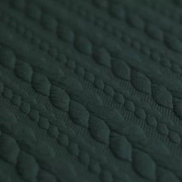 Gebreide Kabel Jacquard Stof Donker Groen - (Mode Stoffen)