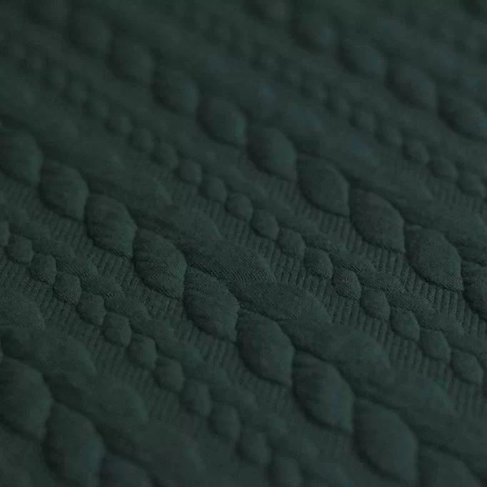 Gebreide Kabel Jacquard Stof Donker Groen - (Mode Stoffen)