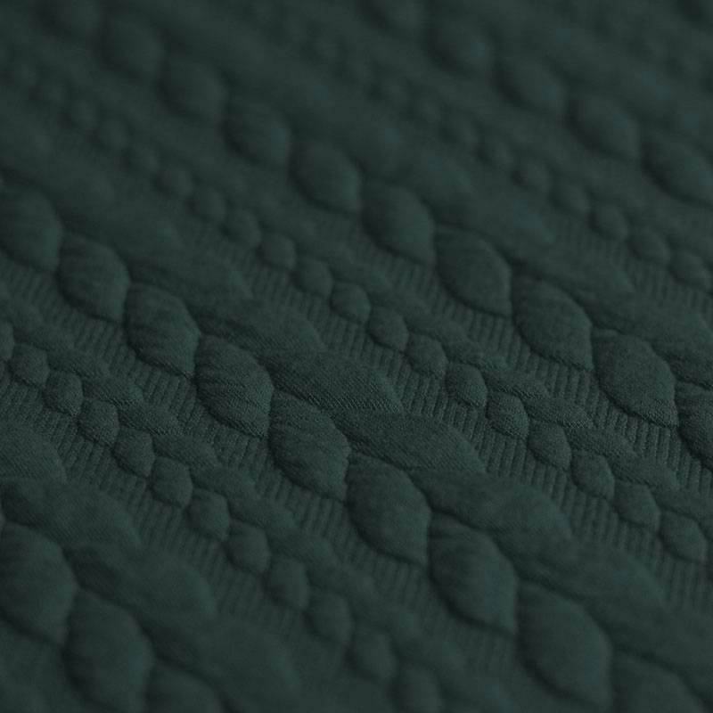 Gebreide Kabel Jacquard Stof Donker Groen