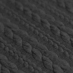 Tissu Jersey Matelassé à Motif Torsade Gris Foncé