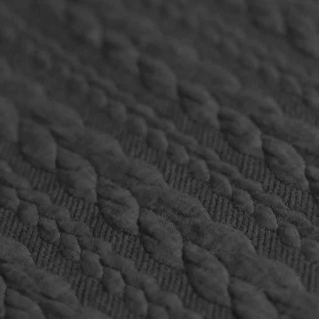 Gebreide Kabel Jacquard Stof Donker Grijs