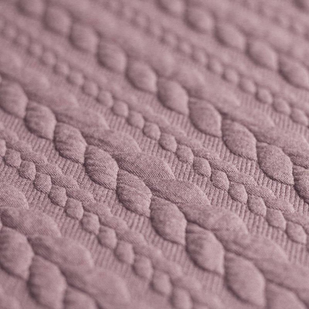Tessuto In Maglia Motivo a Treccia Rosa Antico
