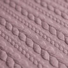 Cable Knit Jacquard Fabric Old Pink