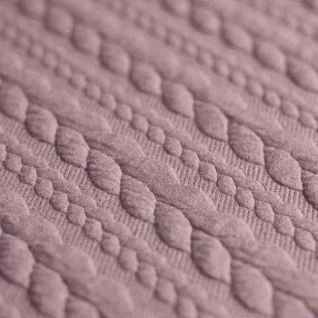 Gebreide Kabel Jacquard Stof Oud Roze