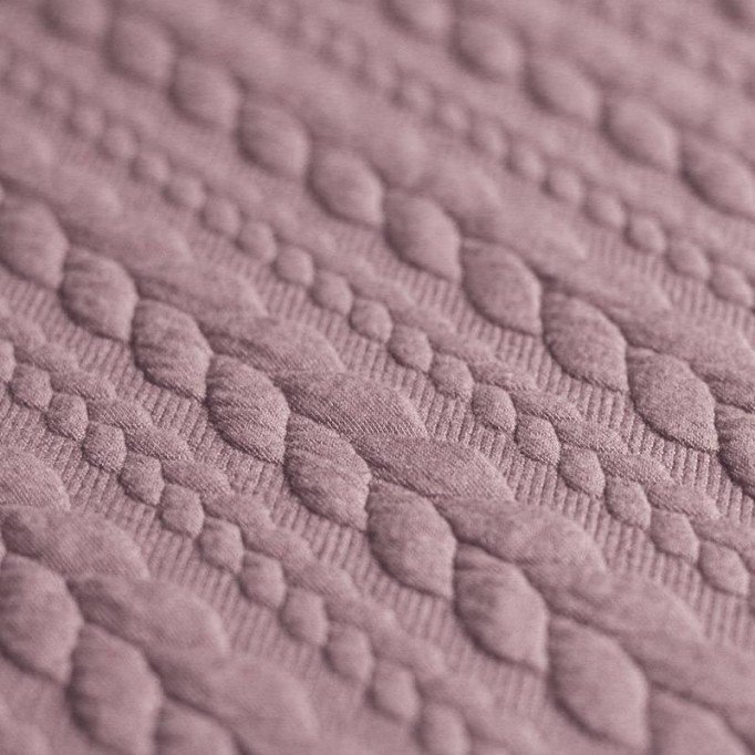 Tessuto In Maglia Motivo a Treccia Rosa Antico - (Tessuti Moda)