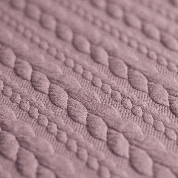 Tessuto In Maglia Motivo a Treccia Rosa Antico - (Tessuti Moda)