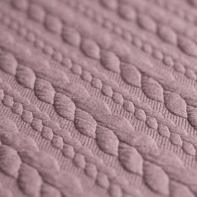 Gebreide Kabel Jacquard Stof Oud Roze