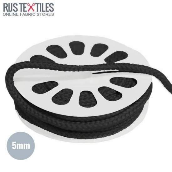 Cotton Cord Black 5mm (Per Meter) Cotton Cord Black 5mm (Per Meter)