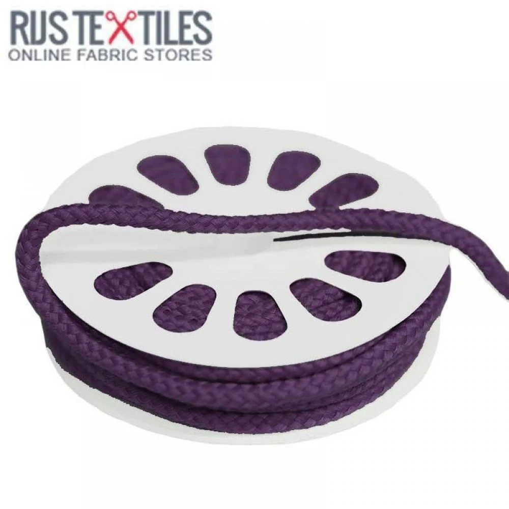 Cordon En Coton Violet 5mm (au Mètre)