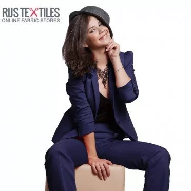 Tessuto Raso Di Cotone Stretch Marina - (Tessuti Moda)