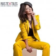 Cotton Satin Stretch Fabric Ocher