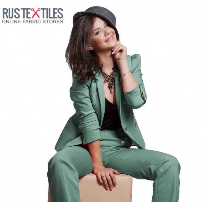 Raso Di Cotone Stretch Verde Mare - (Raso Di Cotone Stretch)