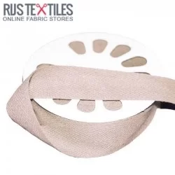 Cotton Twill Ribbon Beige 25mm